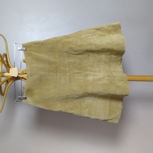 2/40 Vintage Y2K B.U.M. leather tan midi skirt